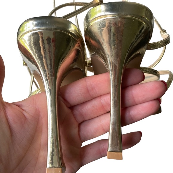 ASOS London Rebel like new women’s strappy heels in gold size 7 - Picture 6 of 9